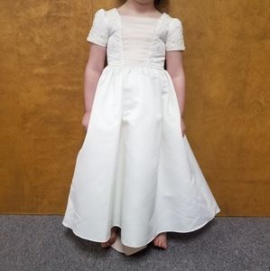 White and Ivory flower girl dress